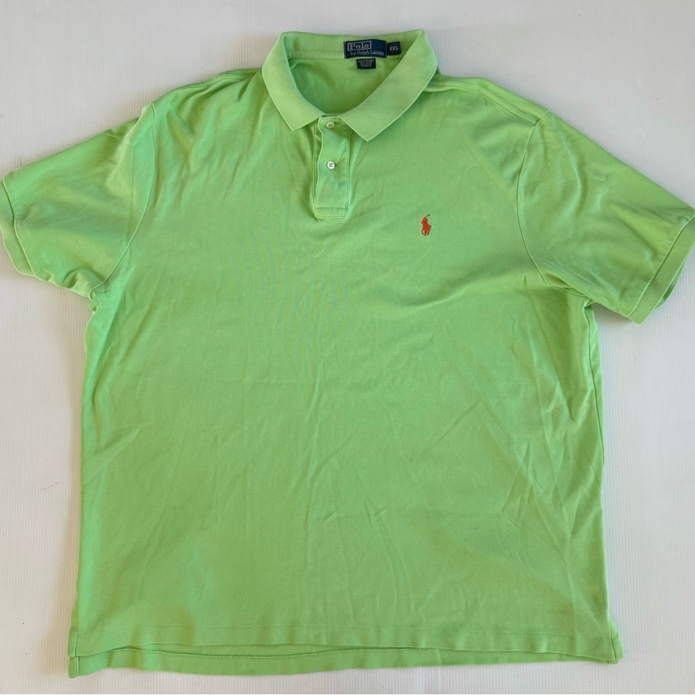 VTG Polo Ralph Lauren Men's‎ Polo Shirt Pullover Collared Bright Green